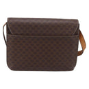 CELINE Macadam Medallion Shoulder Bag PVC Brown Gold Tone Auth 207584-2