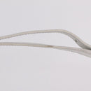 CELINE Circle Shoulder Bag Leather White Silver Auth 207586A-13