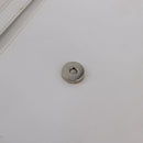 CELINE Circle Shoulder Bag Leather White Silver Auth 207586A-22