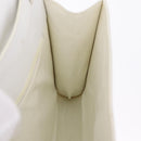 CELINE Circle Shoulder Bag Leather White Silver Auth 207586A-25