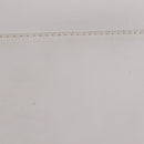 CELINE Circle Shoulder Bag Leather White Silver Auth 207586A-4