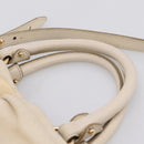 Salvatore Ferragamo Vala Shoulder Bag Leather 2way Ivory Gold Tone Auth 207588-15