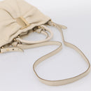 Salvatore Ferragamo Vala Shoulder Bag Leather 2way Ivory Gold Tone Auth 207588-9