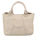 Salvatore Ferragamo Vala Shoulder Bag Leather 2way Ivory Gold Tone Auth 207588-2
