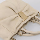 Salvatore Ferragamo Vala Shoulder Bag Leather 2way Ivory Gold Tone Auth 207588-14