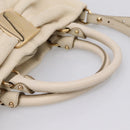 Salvatore Ferragamo Vala Shoulder Bag Leather 2way Ivory Gold Tone Auth 207588-8
