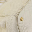 Miu Miu Hand Bag Leather Ivory Gold Tone Auth 207589A-9