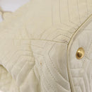 Miu Miu Hand Bag Leather Ivory Gold Tone Auth 207589A-15