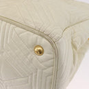 Miu Miu Hand Bag Leather Ivory Gold Tone Auth 207589A-16