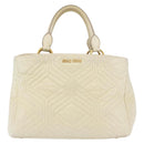 Miu Miu Hand Bag Leather Ivory Gold Tone Auth 207589A-13