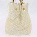 Miu Miu Hand Bag Leather Ivory Gold Tone Auth 207589A-3