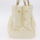 Miu Miu Hand Bag Leather Ivory Gold Tone Auth 207589A-4