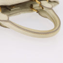 Miu Miu Hand Bag Leather Ivory Gold Tone Auth 207589A-7