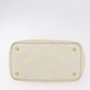Miu Miu Hand Bag Leather Ivory Gold Tone Auth 207589A-5