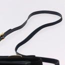 Salvatore Ferragamo Vala Shoulder Bag Suede Navy Gold Tone Auth 207593-15