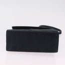 Salvatore Ferragamo Vala Shoulder Bag Suede Navy Gold Tone Auth 207593-5