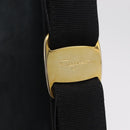 Salvatore Ferragamo Vala Shoulder Bag Suede Navy Gold Tone Auth 207593-21
