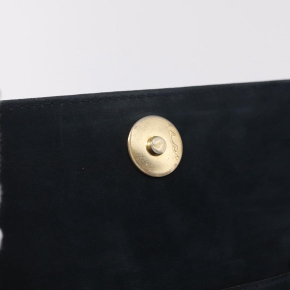 Salvatore Ferragamo Vala Shoulder Bag Suede Navy Gold Tone Auth 207593