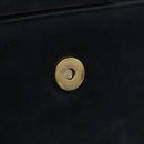 Salvatore Ferragamo Vala Shoulder Bag Suede Navy Gold Tone Auth 207593-23