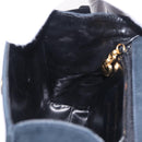 Salvatore Ferragamo Vala Shoulder Bag Suede Navy Gold Tone Auth 207593-25