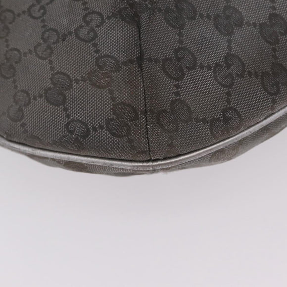 GUCCI GG Canvas Shoulder Bag Silver 181092 Auth 207594