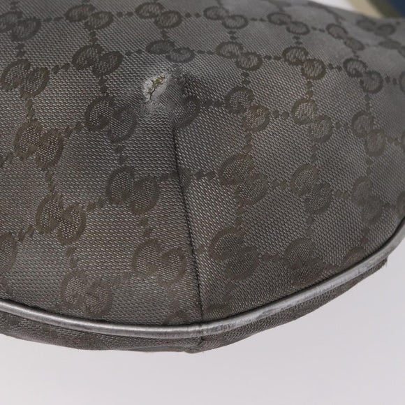 GUCCI GG Canvas Shoulder Bag Silver 181092 Auth 207594