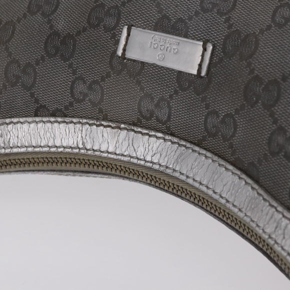 GUCCI GG Canvas Shoulder Bag Silver 181092 Auth 207594