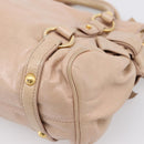 Miu Miu Vitellolux Hand Bag Leather 2way Pink Gold Tone Auth 207597V-18