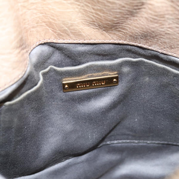 Miu Miu Vitellolux Hand Bag Leather 2way Pink Gold Tone Auth 207597V