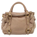Miu Miu Vitellolux Hand Bag Leather 2way Pink Gold Tone Auth 207597V-13