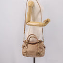 Miu Miu Vitellolux Hand Bag Leather 2way Pink Gold Tone Auth 207597V-25
