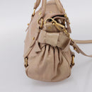 Miu Miu Vitellolux Hand Bag Leather 2way Pink Gold Tone Auth 207597V-3