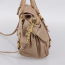 Miu Miu Vitellolux Hand Bag Leather 2way Pink Gold Tone Auth 207597V-4
