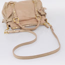 Miu Miu Vitellolux Hand Bag Leather 2way Pink Gold Tone Auth 207597V-8