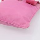 PRADA Shoulder Bag Nylon Pink Silver Auth 207599A-14