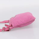 PRADA Shoulder Bag Nylon Pink Silver Auth 207599A-3