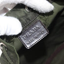 PRADA Pouch Nylon Green Silver Auth 207600A-18