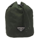 PRADA Pouch Nylon Green Silver Auth 207600A-13