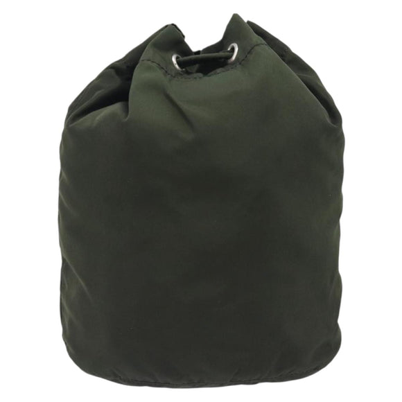 PRADA Pouch Nylon Green Silver Auth 207600A