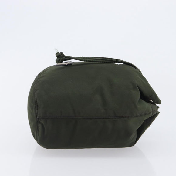 PRADA Pouch Nylon Green Silver Auth 207600A