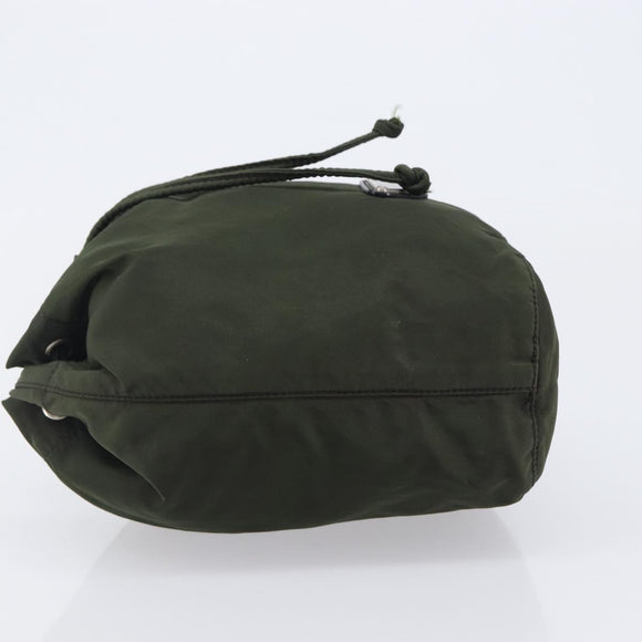 PRADA Pouch Nylon Green Silver Auth 207600A
