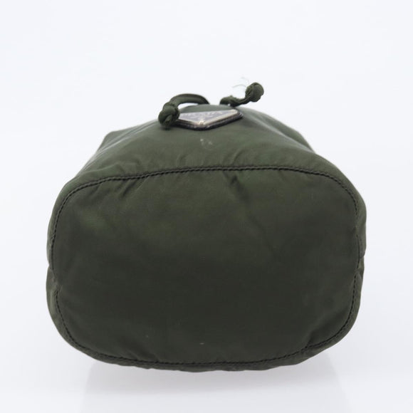PRADA Pouch Nylon Green Silver Auth 207600A