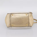 Miu Miu Madras Hand Bag Leather 2way Gold Auth 207611A-5