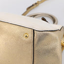 Miu Miu Madras Hand Bag Leather 2way Gold Auth 207611A-16