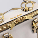 Miu Miu Madras Hand Bag Leather 2way Gold Auth 207611A-20