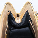 Miu Miu Madras Hand Bag Leather 2way Gold Auth 207611A-23