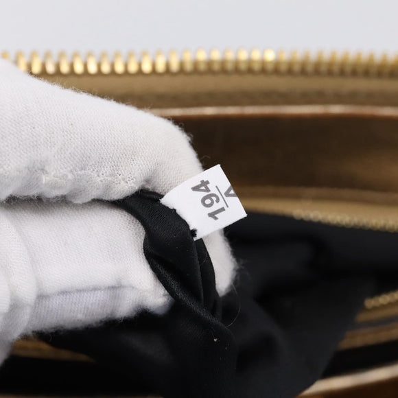 Miu Miu Madras Hand Bag Leather 2way Gold Auth 207611A