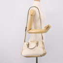 Miu Miu Madras Hand Bag Leather 2way Gold Auth 207611A-28