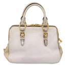 Miu Miu Madras Hand Bag Leather 2way Gold Auth 207611A-2