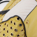 Miu Miu Biker Hand Bag Leather 2way Yellow Gold Auth 207612A-12